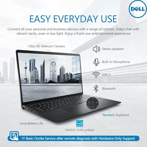 Image of Dell Inspiron 15 3530 Laptop, 15.6 inch FHD Touchscreen, Windows 11 Pro, Intel Core i7-1355U,32GB RAM,1TB SSD Microsoft Lifetime Office 2024 Wi-Fi 6, Long Battery Life,Black