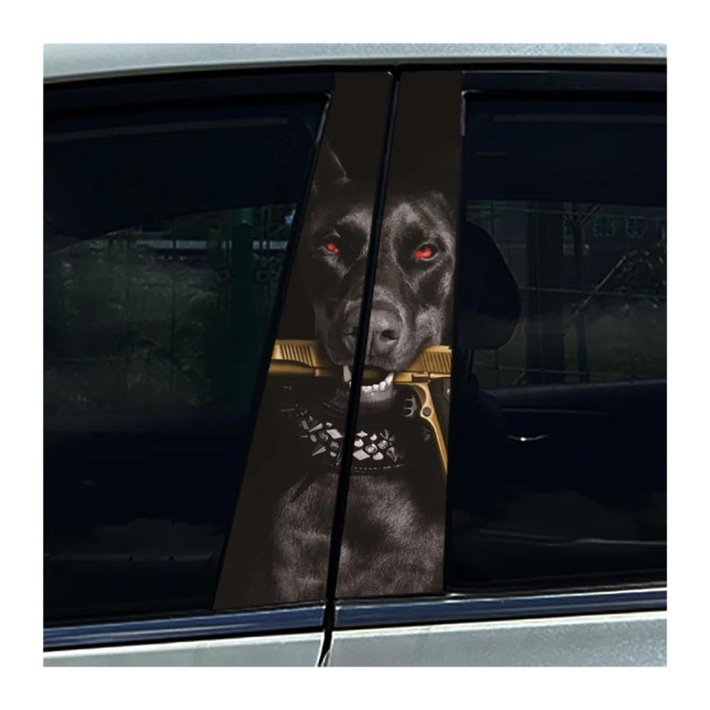Autocollants de colonne centrale de voiture Doberman imperméables sticker auto