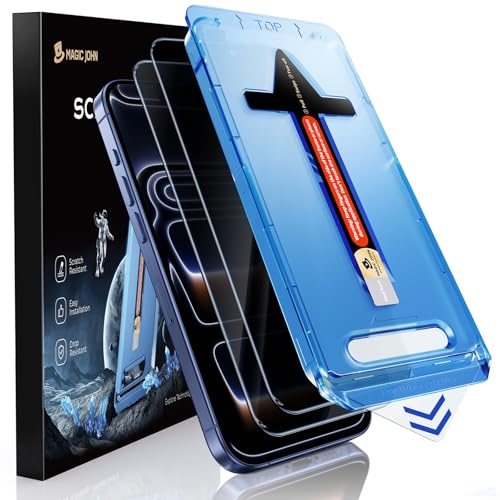 MAGIC JOHN 2 Pack for iPhone 17 Pro [6.3] inch Privacy Glass Screen Protector Auto Dust-Elimination Bubble Free Easy Installation Daily Drop Protection