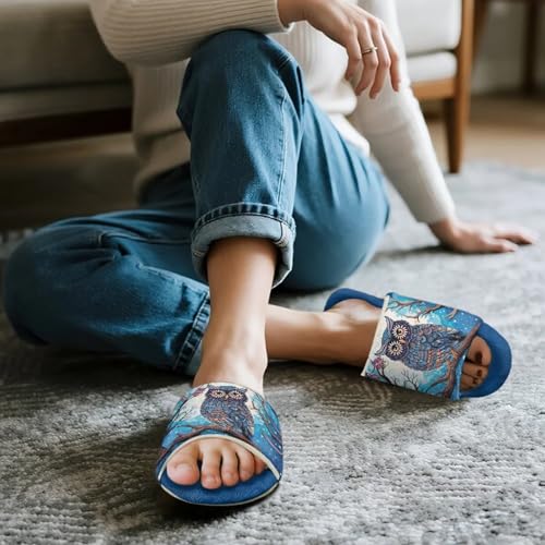 Showudesigns Slippers for Women Winter Warm Fluffy Slippers Open Toe Indoor Outdoor House Shoes3