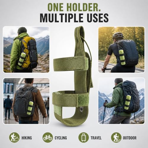 Image of Water Bottle Holder Pouch, Adjustable Nylon Bottle Bag with Belt Clip for Travel, Hiking, Cycling & Outdoor Sports, Portable Bottle Carrier