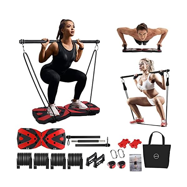 Portable-Home-Gym-Workout-Equipment-with-12-Exercise-Accessories-Including-Heavy-Resistance-BandsAbs-WorkoutPush-up-Stand-Tricep-BarPilates-Bar-and-More-for-Full-Body-Workouts-System-Men-Women Portable Home Gym Workout Equipment with 12 Exercise Accessories Including Heavy Resistance Bands,Abs Workout,Push-up Stand, Tricep Bar,Pilates Bar and More for Full Body Workouts System Men Women