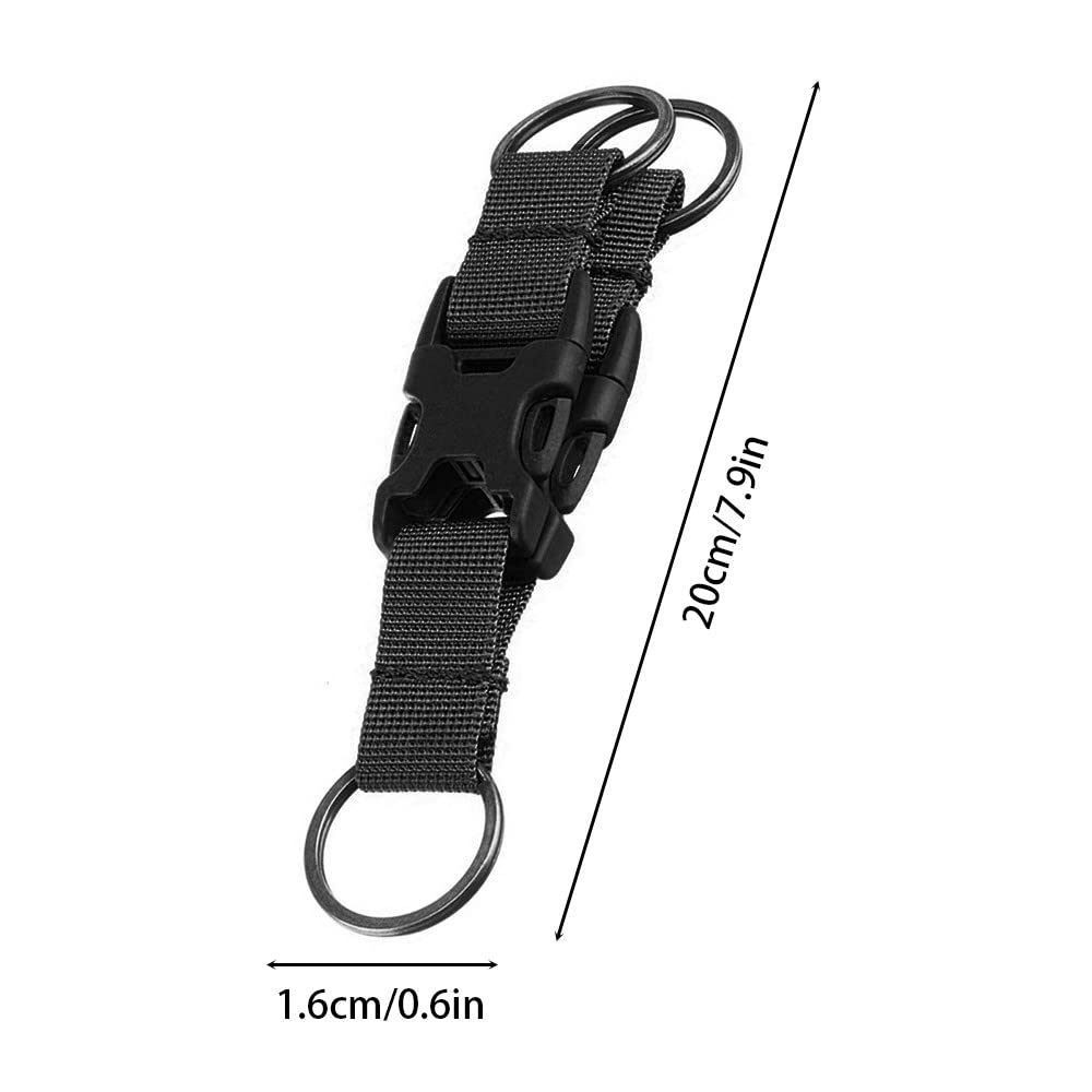 MiOYOOW 3 fibbie tattiche da appendere, multifunzione, in nylon, moschettone, con anello portachiavi, per attrezzature sportive all'aperto, bottiglia d' acqua, zaino