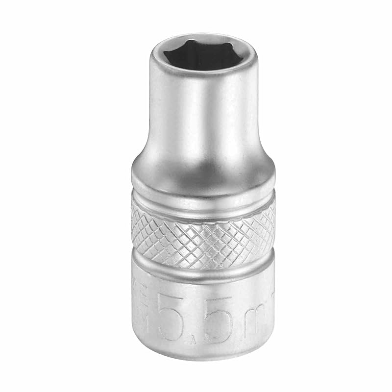 Soquete profundo de 6 pontos HARFINGTON 5,5 mm com acionamento de 1/4 pol. (6,35 mm), aço cromo-vanádio, 2,54 cm