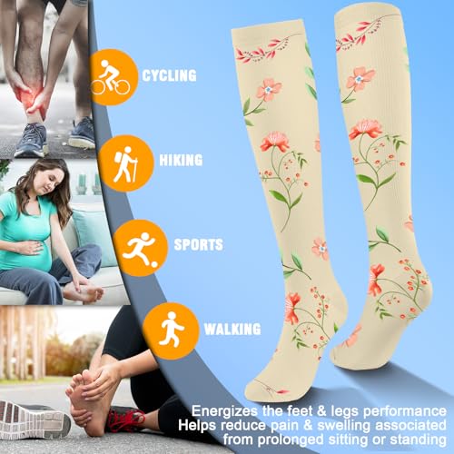 Image of bropite Compression Socks 20-30 mmHg, 6 Pairs Knee-High for Running, Nurse&Travel