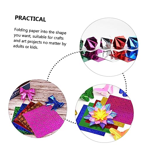 SEWACC 100 Pçs Origami Artes E Ofícios Para Papel Origami Para Artesanato Adulto Papel Quadrado Bril