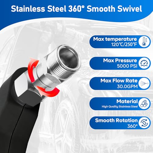 Raccord pivotant M22 14mm pour éviter l'entortillement du flexible de nettoyeur pression