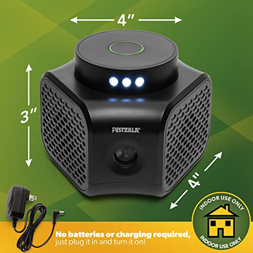 Pestzilla Ultrasonic Pest Repeller – Humane Mouse Repellent & Rat Deterrent - Ultrasound Impluse And Led Strobe Lights – Perfect For Squirrel Repellent Household Pests Repeller & Mice Repellant #TOP4