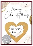 Joli Coon Carte à gratter de Noël avec enveloppe - Merry Christmas - Carte noel