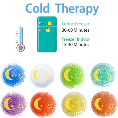 Image of Boo Boo Ice Pack for Kids, Small Ice Pack for Injuries Cold Compress Gel Pack Cold Therapy for Scrape Knee, Bump Head, Hurt Elbow, Hit Thumb (8 Count (Moon Star))