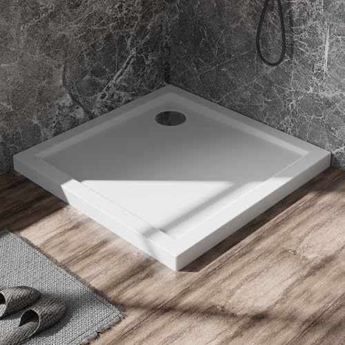 Shower pan,Goodyo 32 in x 32 in Corner Drain Shower Base in White