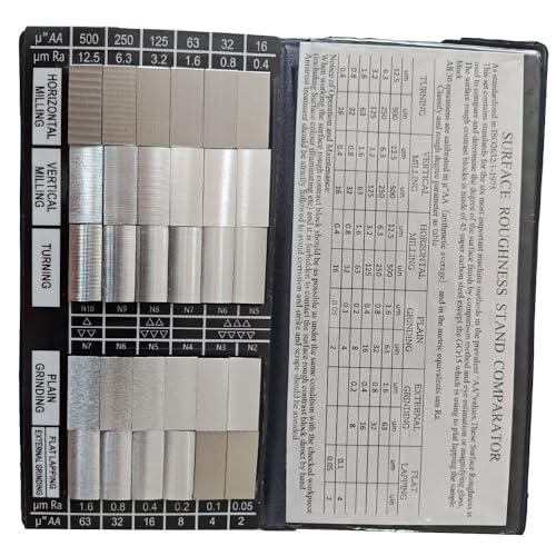 Image of 30Pcs Surface Roughness Comparators,Roughness Test Block Ra0.05-12.5mm Microfinish Comparator, Surface Finish Comparator Set for Lathe Machinery Manufactur Teach (30pcs Surface Roughness comparators)