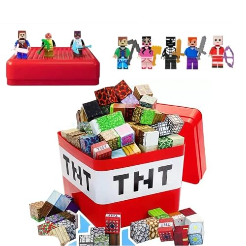 Image of Lefan 148+ PCS Magnetic Building Blocks Set with 15+ Characters, Creative 3D Cube Construction Toy with Storage Box for Kids, Educational STEM Building Toy for Boys & Girls