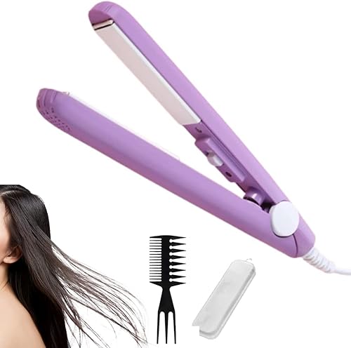 Werdeny - Mini rizador de pelo de cerámica para cabello corto mini rizador de pelo Werdeny mini rizador de pelo de cerámica 2 en 1 mini rizador de