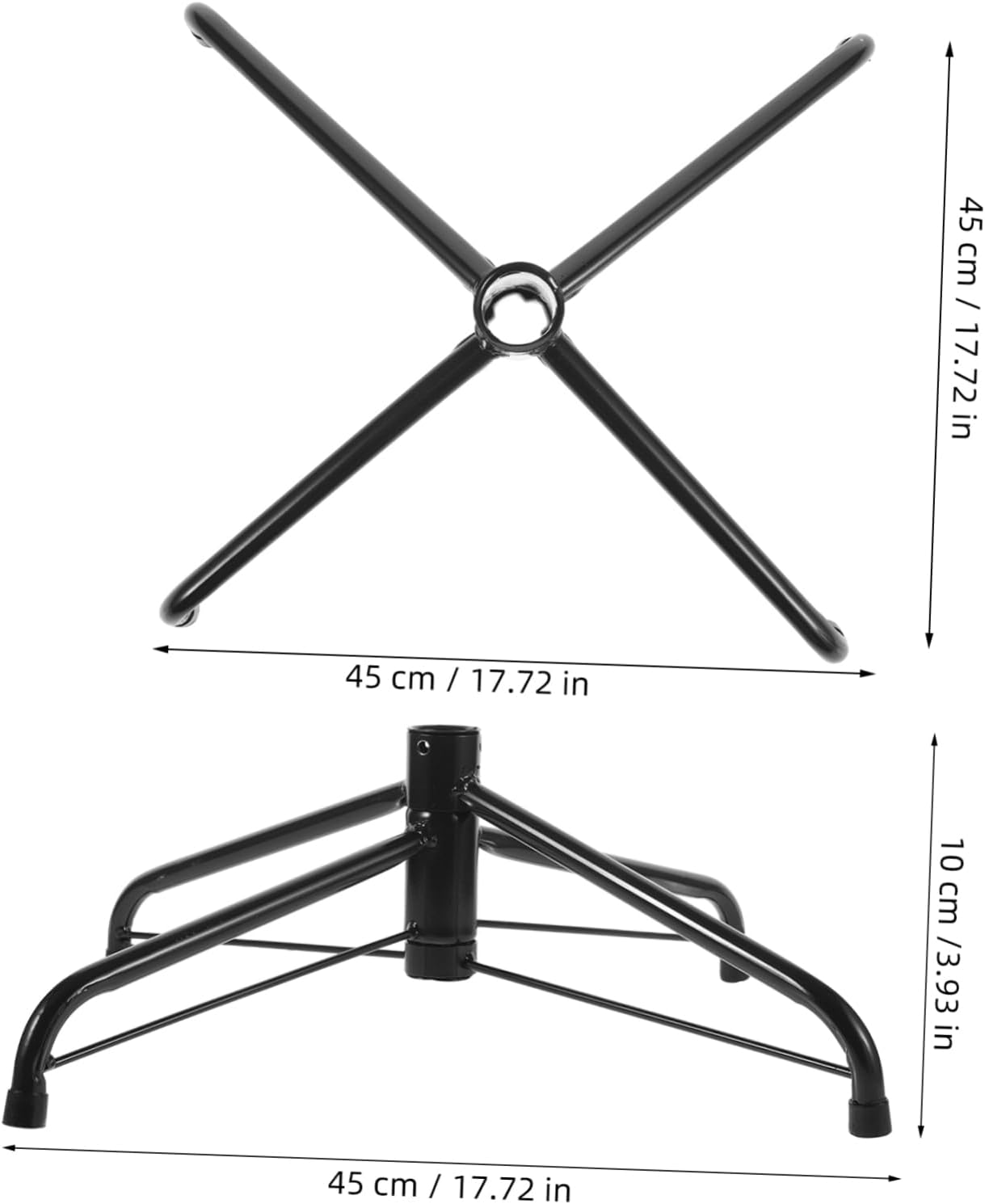 Toyvian Stylish Metal Christmas Tree Stand for Artificial Trees Iron Support Base with Elegant Design Easy Installation for Garden and Decorations Height