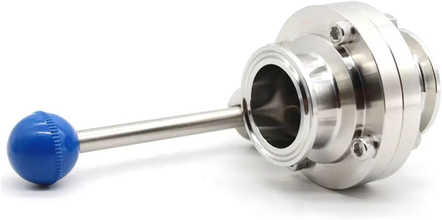 1pc Stainless Steel Butterfly Valves SS304 Butterfly Valve food grade with silicon seal SS304 Homebrew Butterfly Valve(K119XOD102mm)