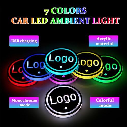 2PCS luces LED personalizadas para porta vasos de coche miniatura 2