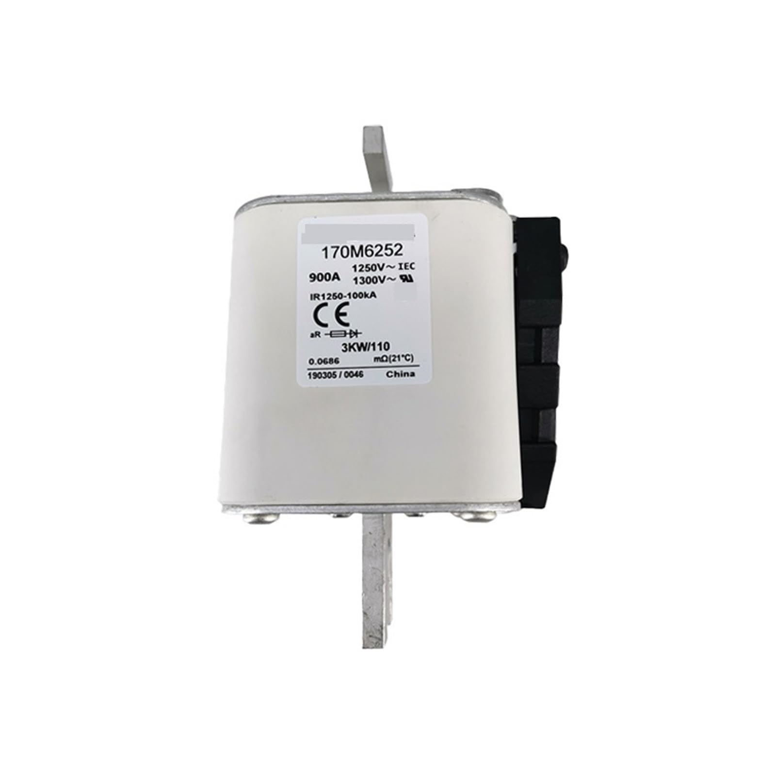 Fusible rápido 170M6252 de 900A y 1250V AC de tamaño 3 tipo aR