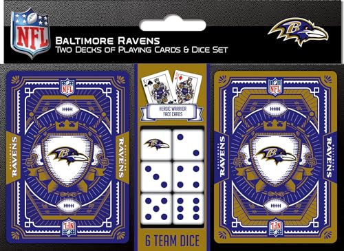 Baltimore Ravens NFL 2-Pack Playing Cards & Dice Set