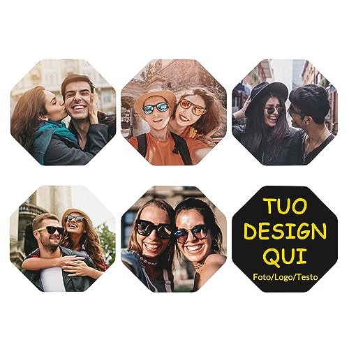 Set di sottobicchieri in pelle personalizzati, sottobicchiere personalizzato per bevande, sottobicchiere per foto per tavolino, crea divertenti sottobicchieri con la tua immagine/logo/testo