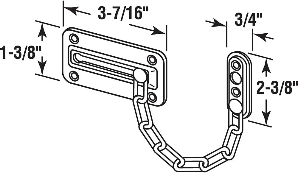 Prime-Line U 10386 Door Guard with Steel Chain, Satin Nickel (Single Pack)