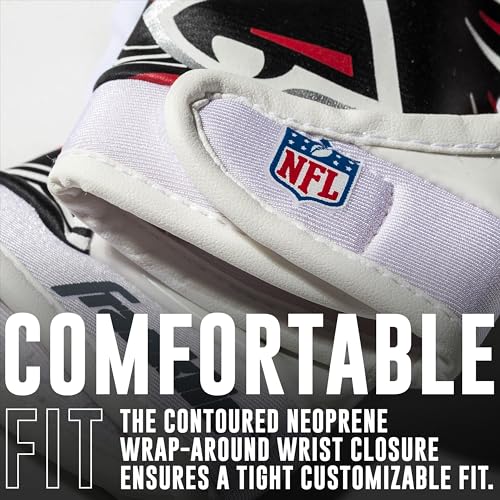 Image of Franklin Sports Youth NFL Football Receiver Gloves - Kids Football Gloves Pair - NFL Team Logos and Silicone Palm
