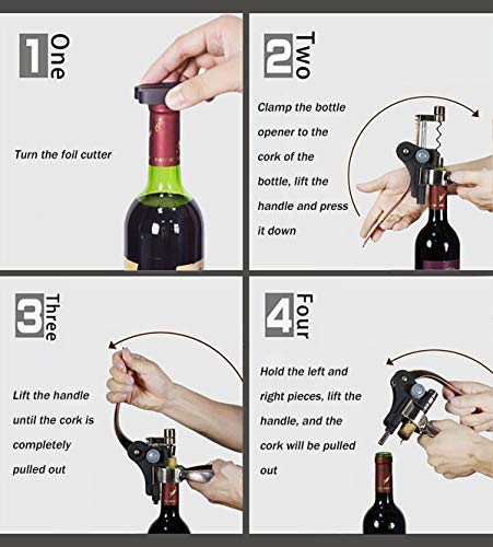 Wine Bottle Opener Corkscrew Set, Lovummor Wine Opener Kit, Corkscrews Wine Opener Set, Screwpull Levers With Foil Cutter, Extra Spiral, Bottle Stopper, Drip Ring, Wine Stopper / Wine Pourer #TOP2