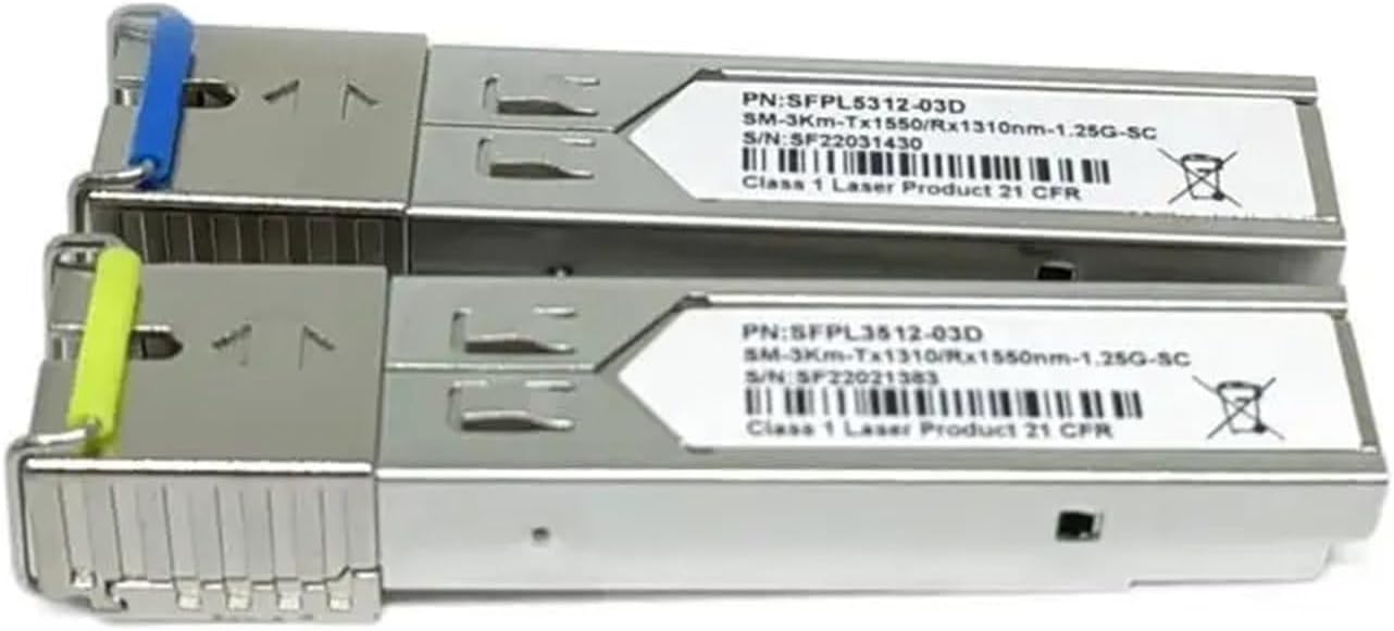 2pcs SC SFP Module Gigabit DDM Mini Gbic 1000Mbps Fiber Tranceiver Sfp Module Compatible with Switch(20KM 1pair)