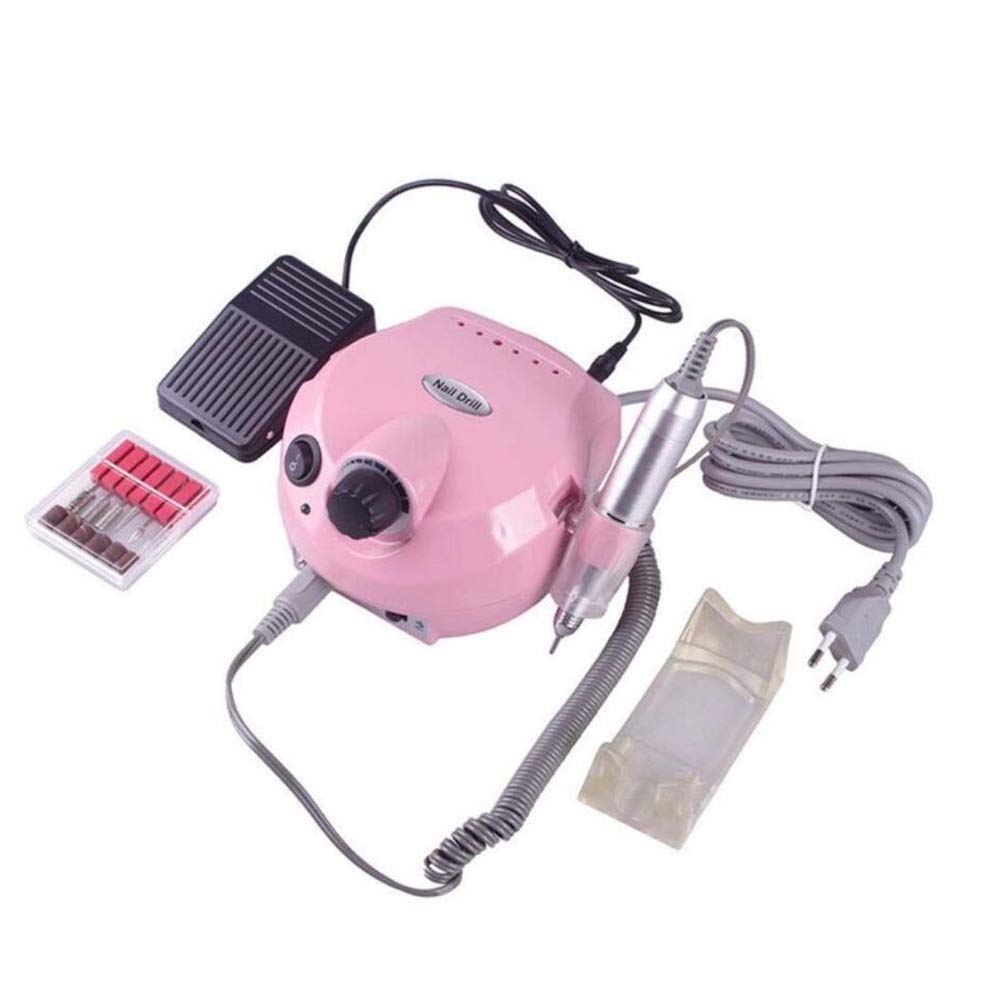 Pulidor Limado Profesional Acrilico Pulidor de Uñas Profesional 30000RPM Manicura Pedicure Equipo Eléctrico Arte de uñas Archivo Perforar Gel de curado Esmalte de uñas Herramientas de manicura, pink
