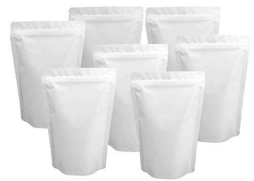 Chamigon Matte White Mylar Stand Up Bags 5.5 x 7.8 Inches