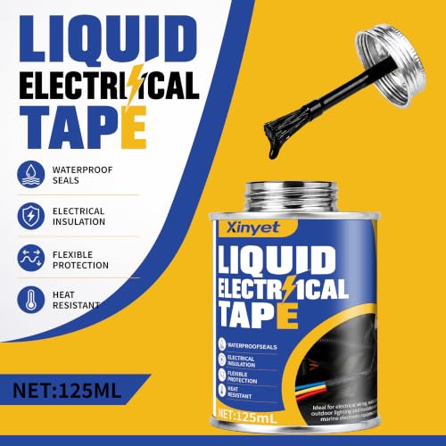 Image of 125 ml Liquid Electrical Tape, Black Insulating Electrical Tape Glue