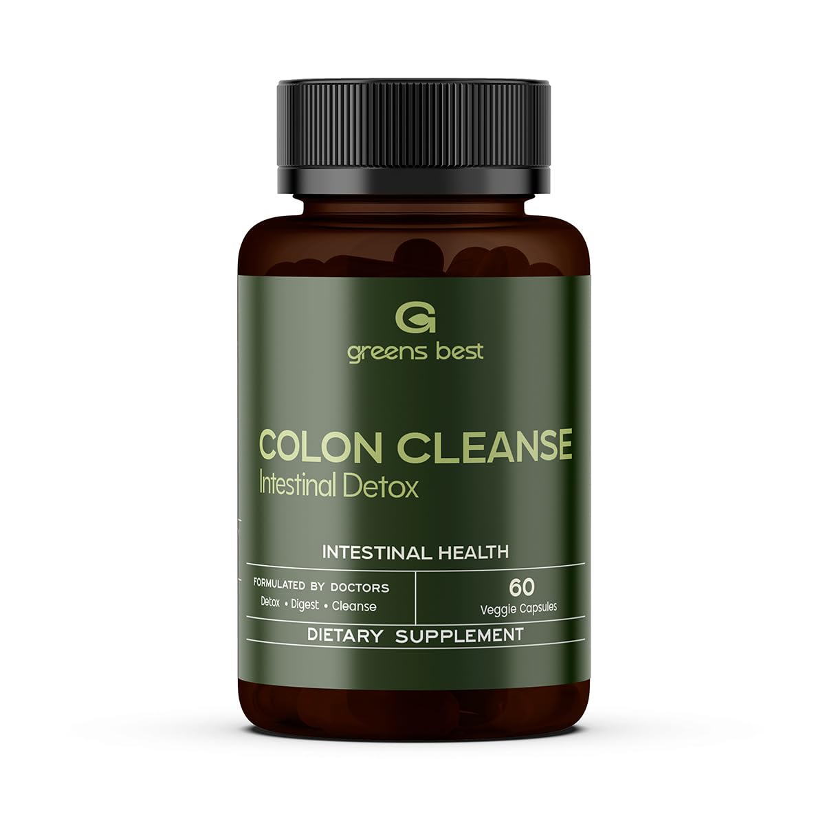 Green's Best Colon Cleanse Capsules – 高级消化支持和天然解毒 – 配有Probiotics, Senna, Aloe Ferox & Fiber for Gut Health and Regularity – 60 Veggie Capsules – 配有 Probiotics, Senna, Aloe Ferox & Fiber 配有古特健康与规律 – 60 Veggie Capsules 配有: