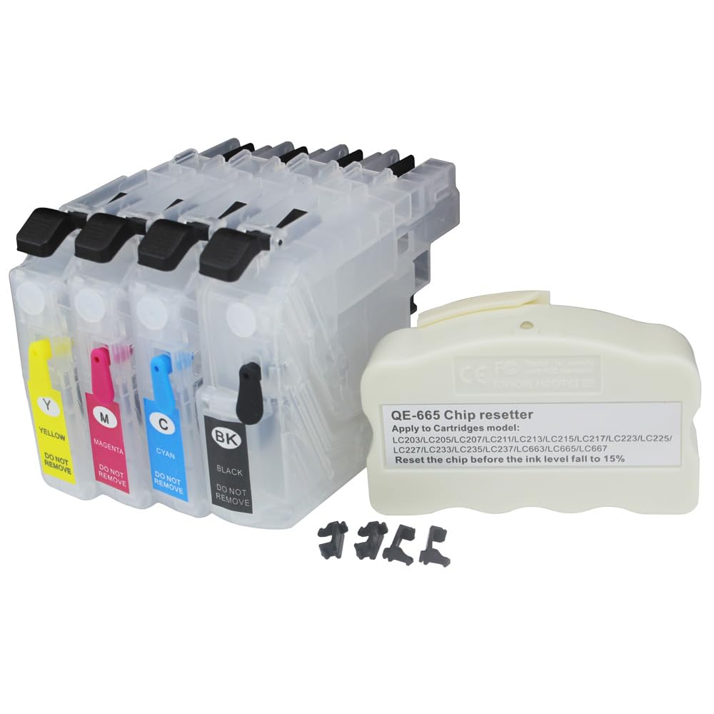 UniPrint Empty refillable Ink Cartridge + chip Resetter Compatible for Brother MFC-J460DW J480DW J485DW J680DW J880DW J885DW MFC-J4320DW J4420DW