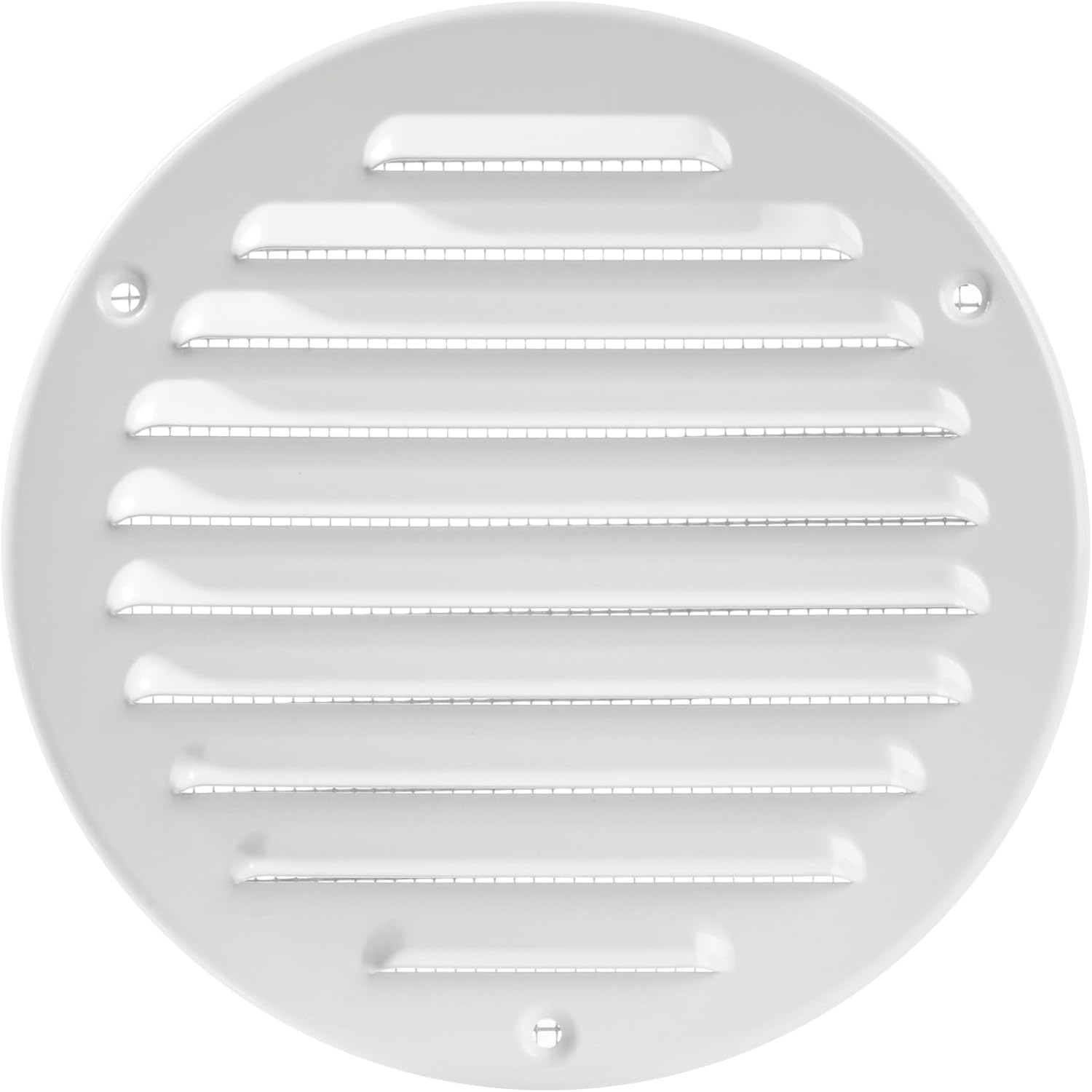 ECOPRO VENT White 125mm Metal Vent Cover - Galvanized Steel Louvered Ventilation Grille with Nylon Mesh - Epoxy Coated Wall Air Vent Cover - Indoor & Outdoor Cover - Surface Wall Mount — image 1