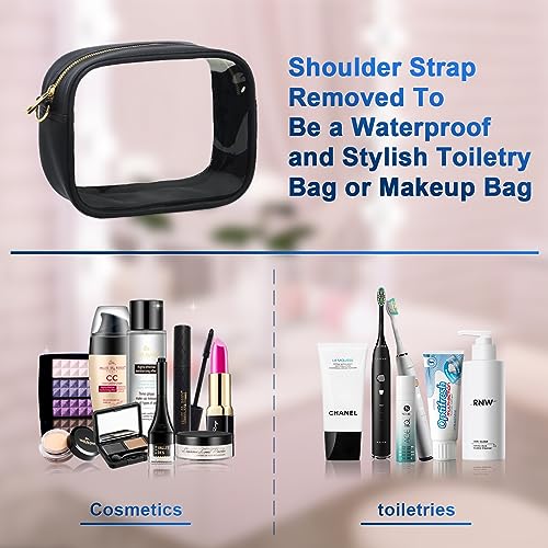 KETIEE Clear Crossbody Bag, Stadium Approved Clear Purse Bag for Concerts Sports Events Festivals （ 2 in 1， Black - Thumbnail 4