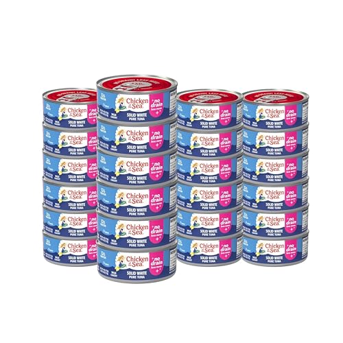 Chicken of the Sea Solid White Pure Albacore Tuna, Wild Caught, No Drain, 4 oz. Can (Pack of 24)