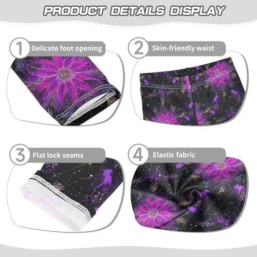 Girls' Athletic Leggings Ankle Length Yoga Dance Pants Kids Teen 4T Flower Vector Universe3