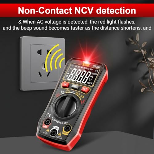 Image of Serplex Digital Multimeter Electrical Tester 4000 Counts with AC /DC Voltage, Current, Resistance, Capacitance, Frequency, NCV Non-Contact Voltage Diagnostic Tool for DIY, Electronics (No Battery)