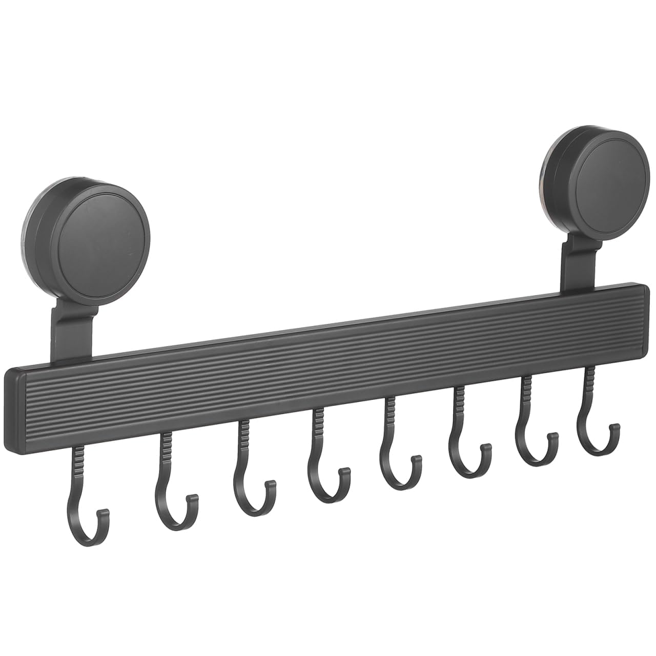 Xygobla Utensil Rack with Suction Cup, Kitchen Hanging Rail No Drilling, Heavy Duty Utensil Hanger 20kg Load Capacity, 41cm Kitchen Utensils Holder Wall Mounted with Sliding Hooks for Mug Spatula Pan