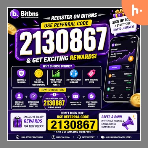 『How to Register on Bitbns - Use Bitbns Referral Code 2130867 for Signup Rewards』のカバーアート