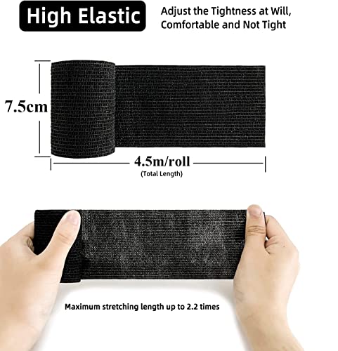 BILGETA Selbstklebender Verband, 8 Rollen x 7,5cm x 4,5m Pflaster Rolle Verbandsmaterial, Elastische Binde Bandage Fixierbinde Haftbandage Selbstklebend