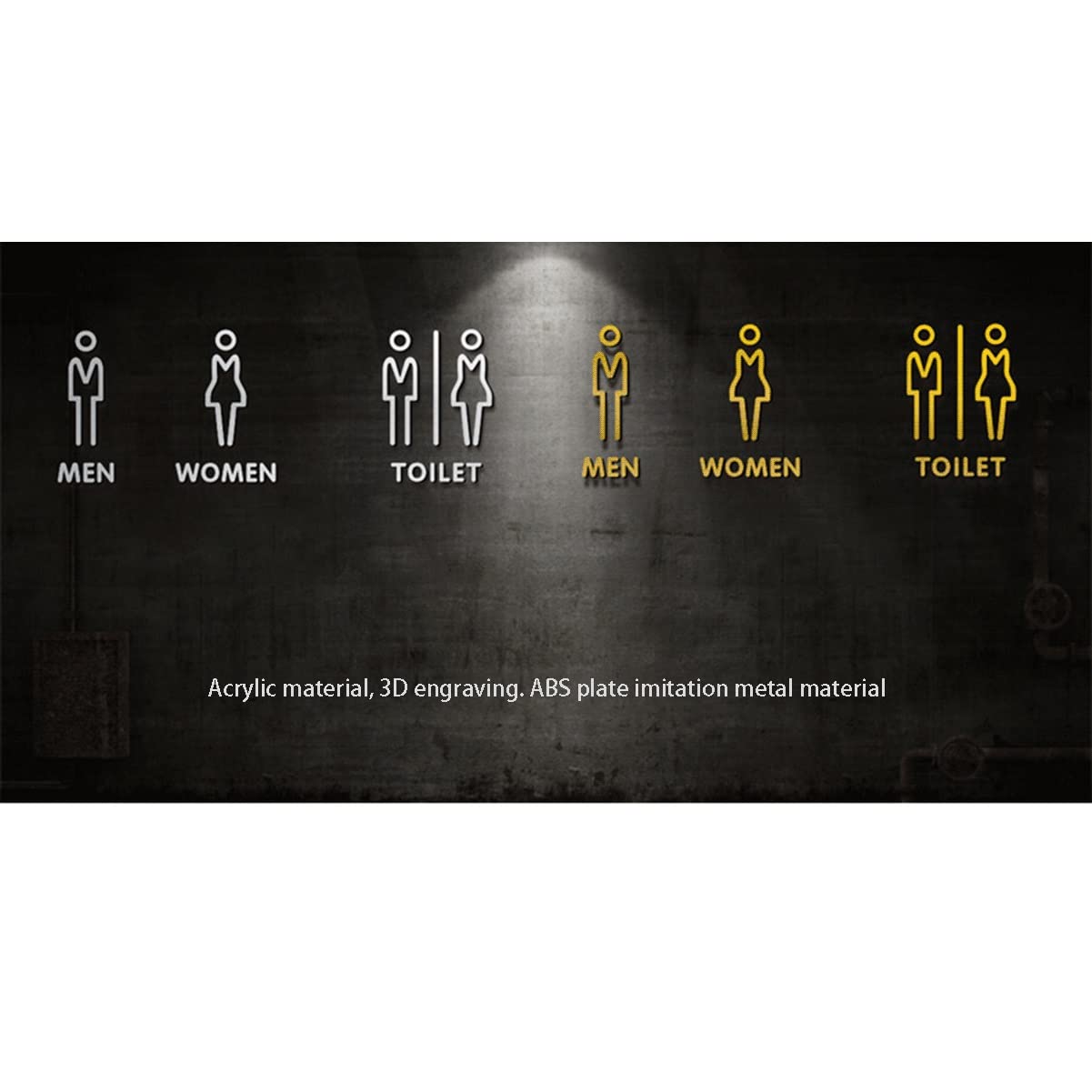 Letrero de acrílico para baño para Hombres y Mujeres, Conjunto de Figuras Decorativas, Letrero de baño Moderno para Hombres y Mujeres, letreros para Puertas de baño