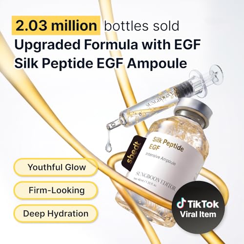SUNGBOON EDITOR Glow Intensive Deep Collagen Silk Peptide EGF Ampoule, Copper Peptides Serum for Face with Multi Peptides, Hydrating Korean Skincare Facial Serum for Smooth-Looking Skin, 1.35 fl oz - Image 3