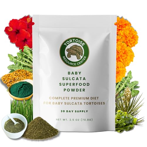 Premium Baby Sulcata Tortoise Food Powder with Calcium | Complete Diet for Baby Sulcata Tortoises | High Fiber, Low Protein with Probiotics for Growth & Shell Health | 4.5 oz Bag | 30-Day Supply