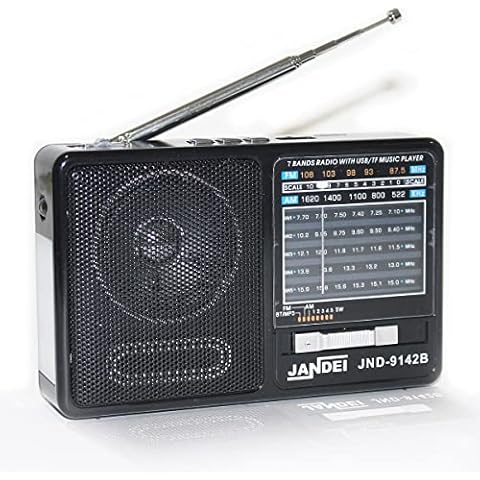 Jandei - Small Radio, 7 Bands with Bluetooth Rechargeable Battery Cover
