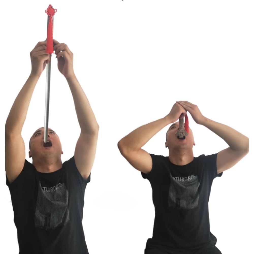 ZQION Magician's Super Sword Swallowing Gimmicks Close Up Street Illusion Real Stage Magic Tricks for Professional Magician Adult Magic Props