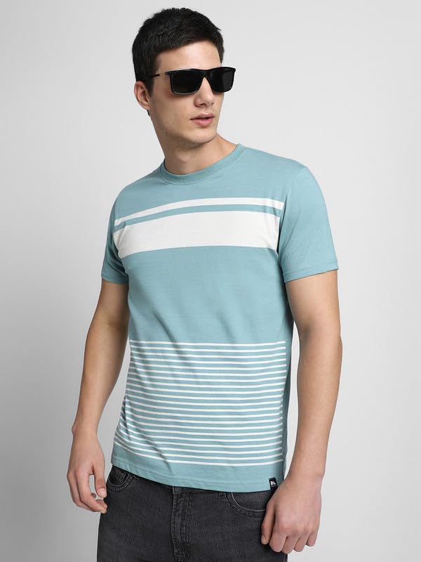 Image of Dennis Lingo Men's Cotton Solid Round Neck Slim Fit T-Shirts