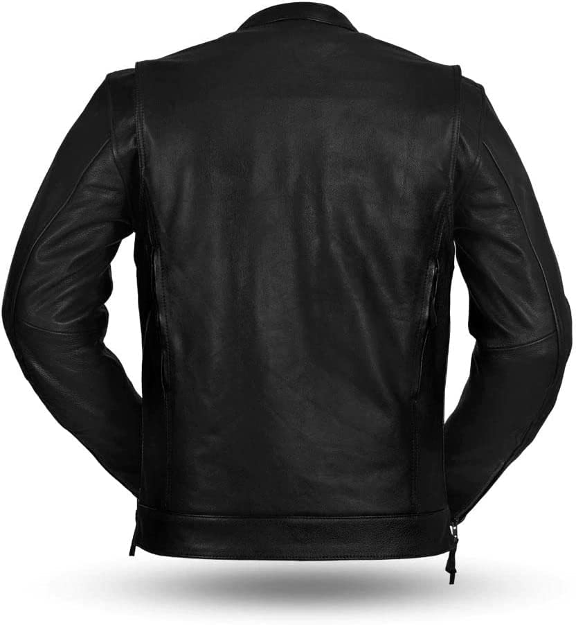 Mens Motorcycle Leather Riding Jacket | Leather Motorcycle Biker Jacket Men (3XL)