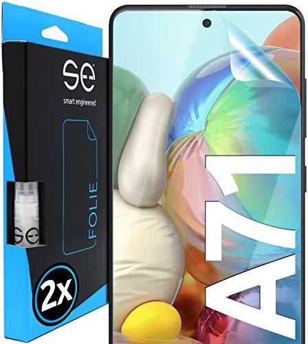 3D Pel�cula Protectora - Protector de Pantalla para Samsung Galaxy A71 [2 unidades | smart engineered] - Pelicula vidrio TPU -Transparente, Case-friendly, Sin vidrio pero L�mina Blindada de TPU