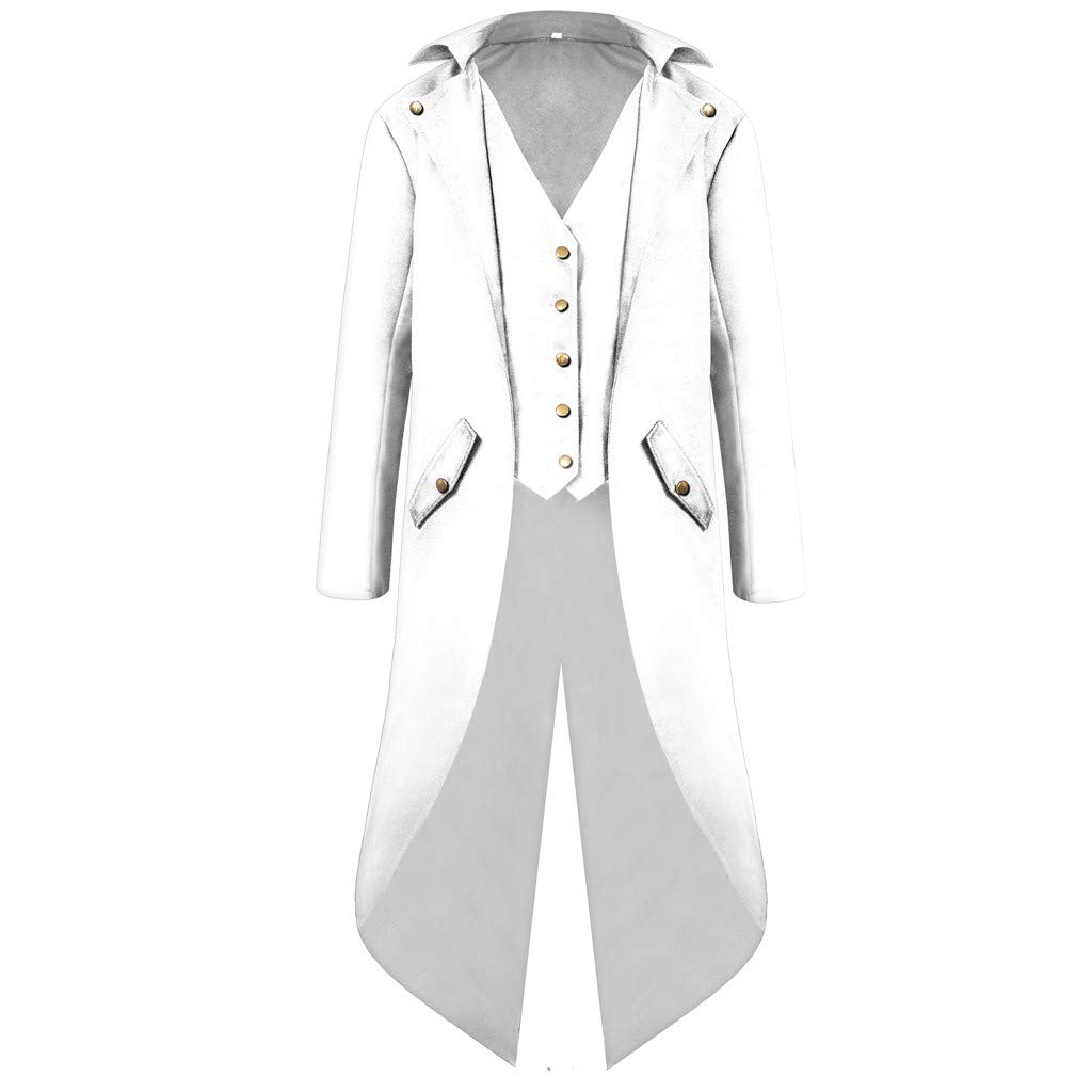 Travestimento Medievale Da Uomo- Cappotto Punk Gotico Di Media Lunghezza Per Cosplay Di Carnevale Costume Monopetto Costume Cosplay Lungo Punk Gotico Cappotto Festa Halloween Carnevale Cosplay Costume
